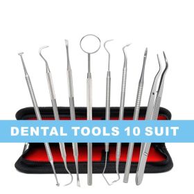 Stainless Steel Tool Set For Dental Care And Cleaning - 10 pcs