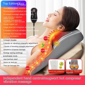 Neck Massager Neck Waist Back Lumbar Spine Lumbar Massage Cushion Home Kneading Pillow (Option: Top With Gray-US)