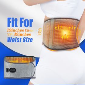Red Light Heating Massage Waist Supporter Electric Heating Massage Warm Hot Compress Spontaneous Heating Belt (Option: EU-Gray)