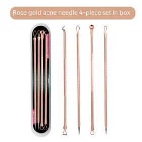 Facial Care Double-headed Beauty Needle Tools 4-piece Set (Option: Rose Gold Boxed)