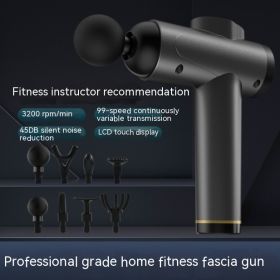 Massage Gun Instrument Muscle Relaxation Massage (Option: Dark Gray-Storage Bag LCD Style 8 Heads)