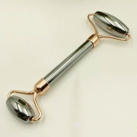 Portable Household Facial Double-Roller Massage Tool (Option: 144x35x38mm-Rose Gold)