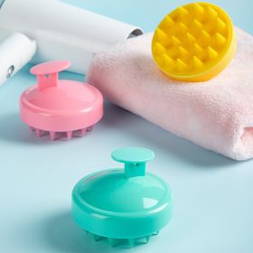 Head Massage Brush Shampoo Comb Soft Rubber (Color: Yellow)