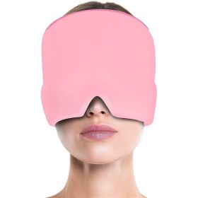 Gel Cold Headache Ice Cap Migraine Relief Cap Stress Relax Pain Head Hot Cold Therapy Cold Pack Eye Mask Ice Hat Massage Tool (Color: Pink-Single, Ships From: China)