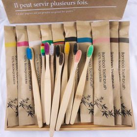 Natural Bamboo Toothbrush - Soft Bristle 10 pcs