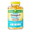 Spring Valley Maximum Care Omega-3 from Fish Oil Eye Brain Bone & Heart Health Dietary Supplement Softgels, 2000 mg, 120 Count