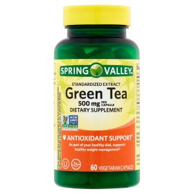 Spring Valley Green Tea Extract Vegetarian Capsules;  500 mg;  60 Count