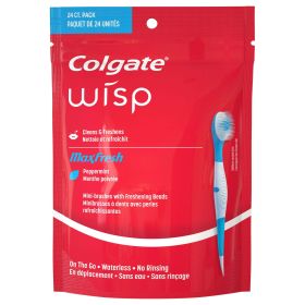 Colgate Max Fresh Wisp Disposable Mini Toothbrush;  Peppermint;  24 Count
