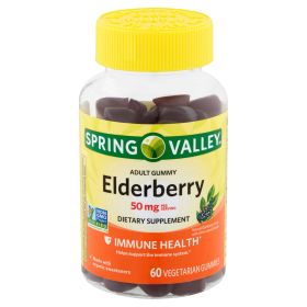 Spring Valley Elderberry Dietary Supplement;  Adult Gummies;  60 Count