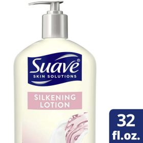 Suave Skin Solutions Body Lotion Silkening with Baby Oil;  32 oz