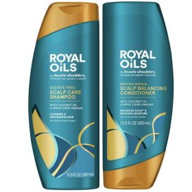 Royal Oils by Head & Shoulders Sulfate Free Scalp Care Shampoo and Moisture;  12.8 fl oz and 13.5 fl oz