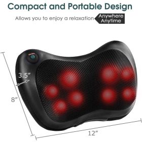 Shiatsu Pillow Massager with Heat Deep Kneading for Shoulder, Neck and Back