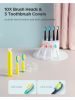 Fairywill 3X Electric Toothbrushes Rechargeable 10 Heads For Adults Kids Family,Family Kit 10 Brush Heads Waterproof