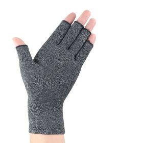 1pair Compression Arthritis Gloves Pain Relief Gloves ( Buy A Size Up ) (Color: GRAY, size: M)