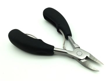 Stainless Steel Nail Cuticle Nipper (Color: Black)